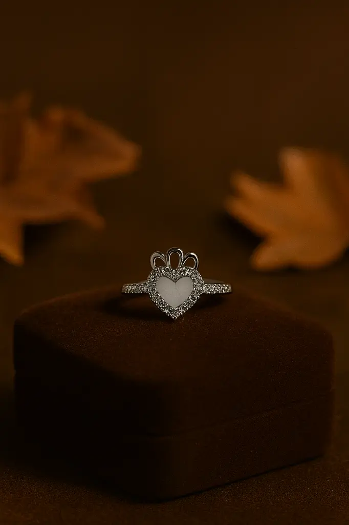 925 Silver Enamel Heart Ring