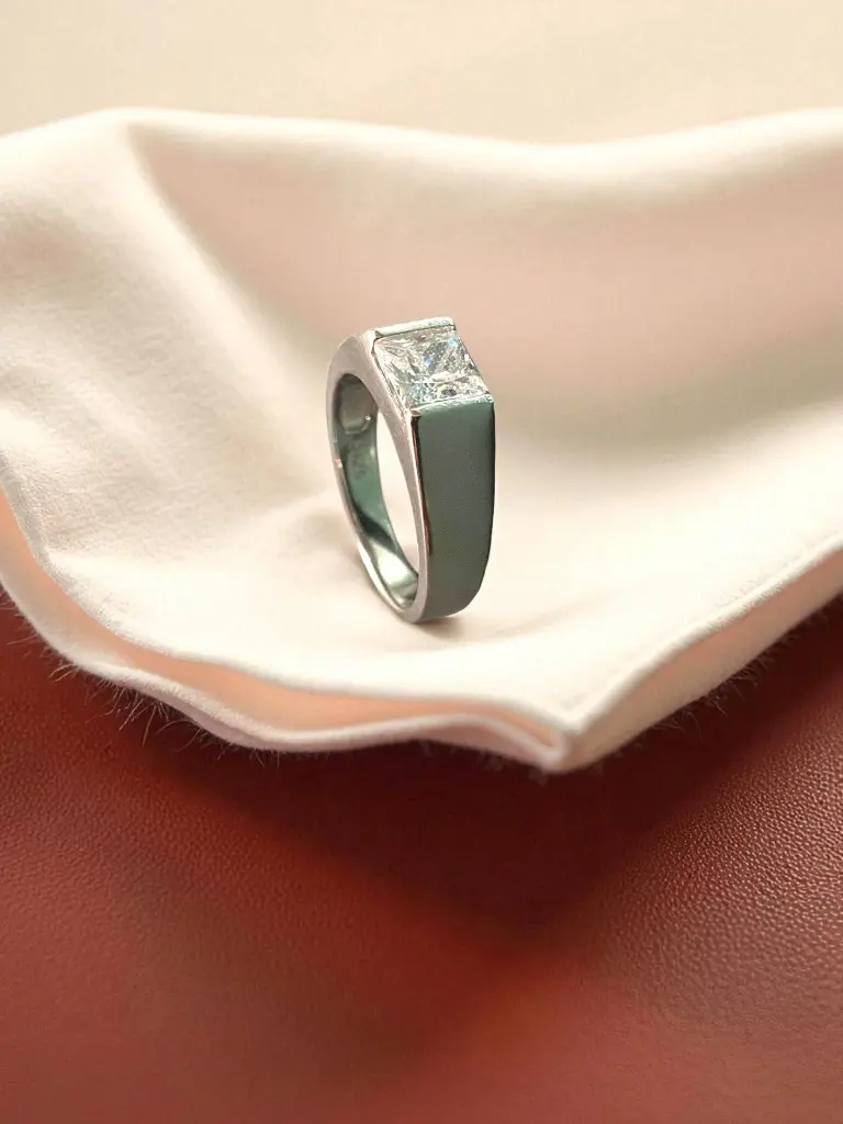 Silver Cubic Soliatire Matt Ring Men 2-Photoroom.webp