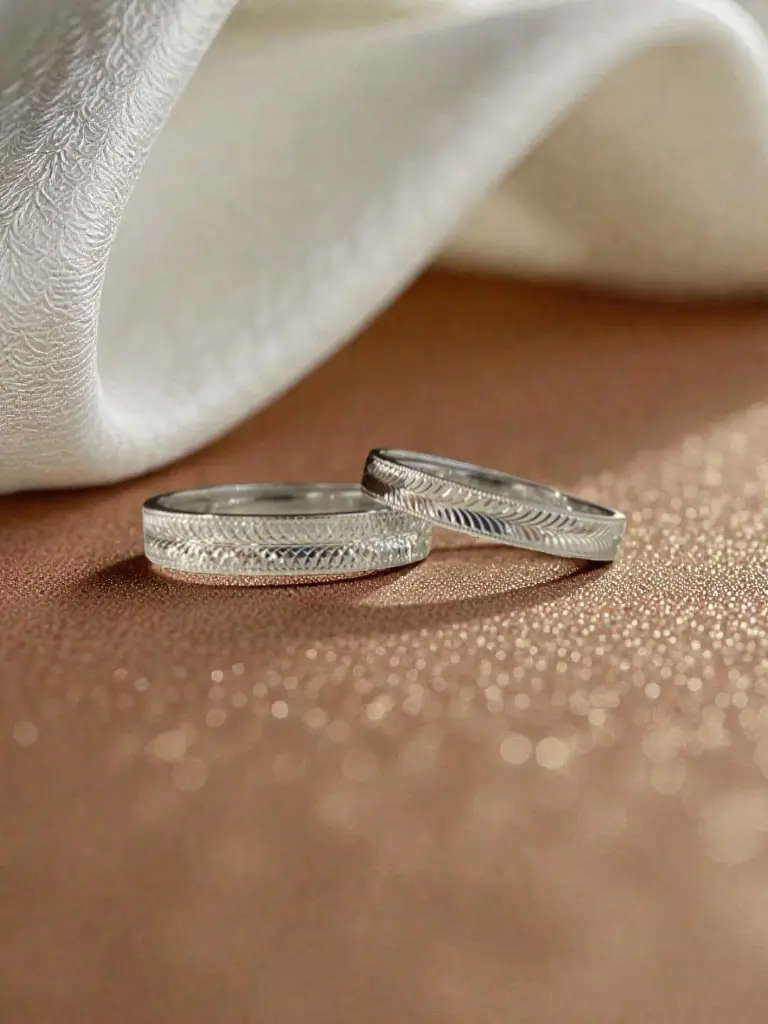 Silver Texture Couple Band.webp
