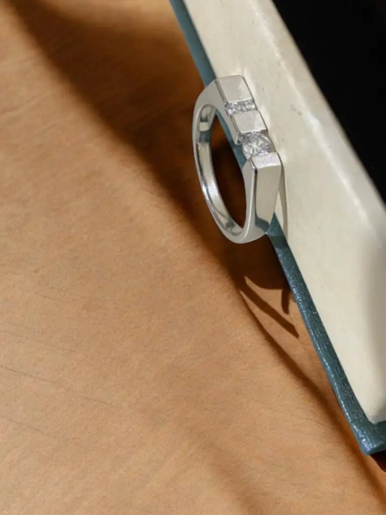 Silver Flat Solitaire Ring Men 2.webp