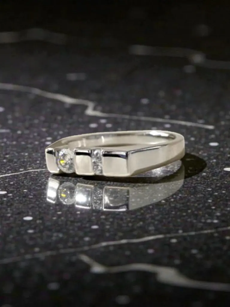 Silver Flat Solitaire Mens Ring 1.webp