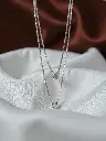 Silver mop pendant double chain woman.webp
