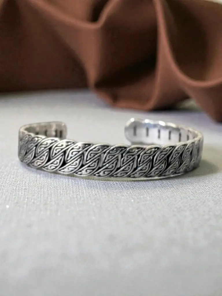 Silver Oxidized Corrupt C Kada for Men.webp