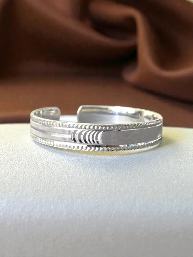 Silver Plain C Kada Men.webp