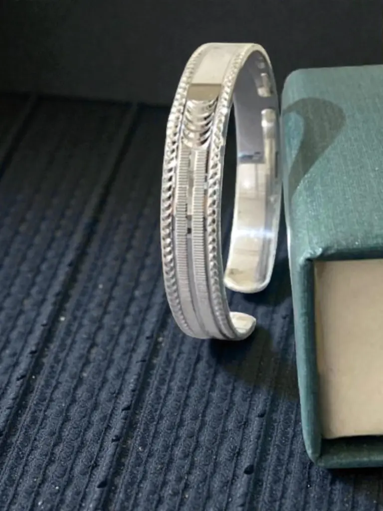 Silver Plain C Kada Men 2.webp