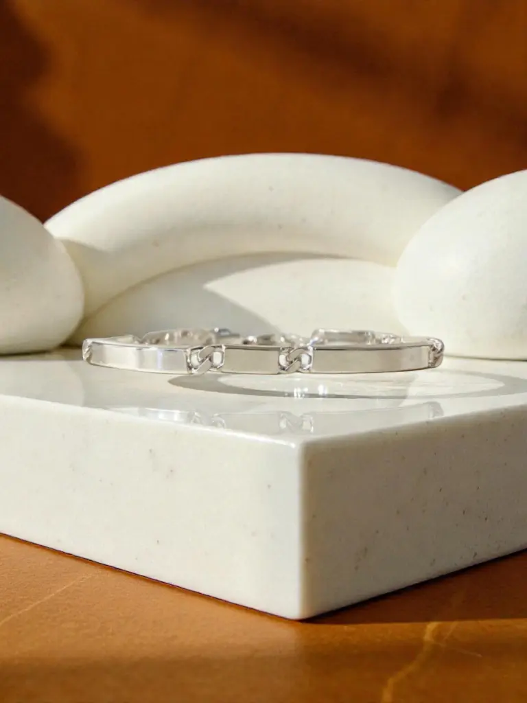 Silver Plain Italian Bracelet for Men.webp