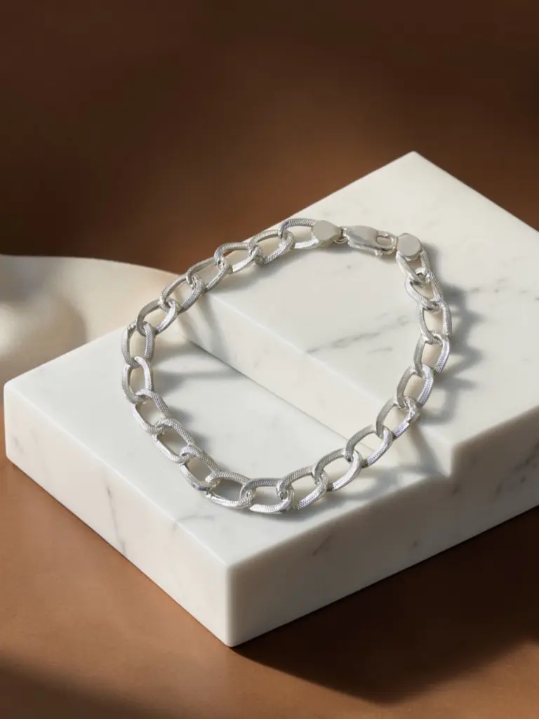 Silver Hollow Chain Bracelet for Men 1.webp