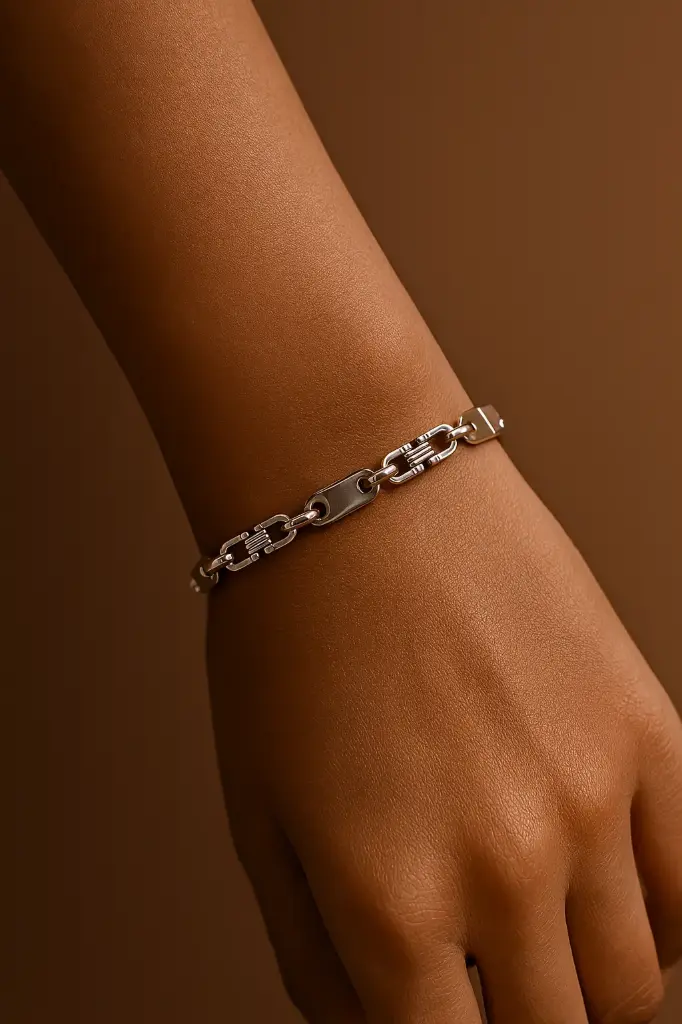 Geometric Bar Link Bracelet for Men