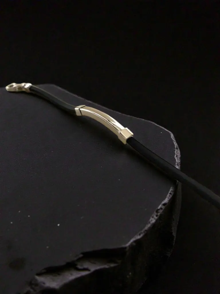 Silver Italian Black Bracelet for Men 1.webp
