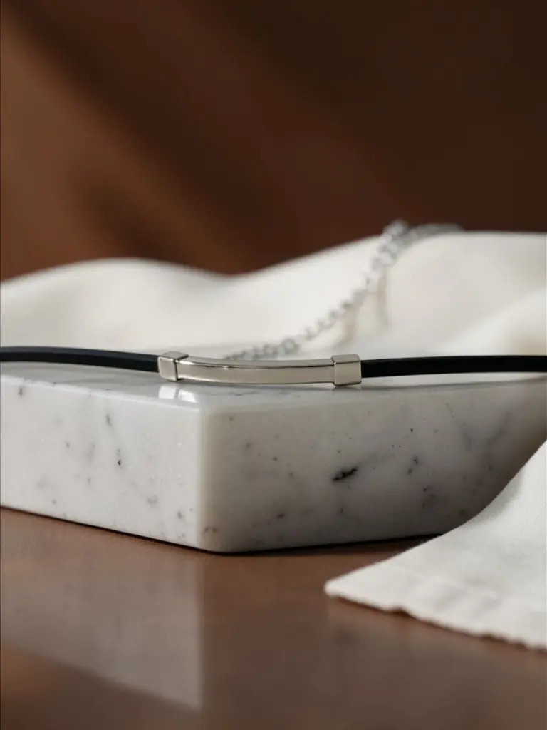 Silver Italian Black Bracelet for Men 2.webp