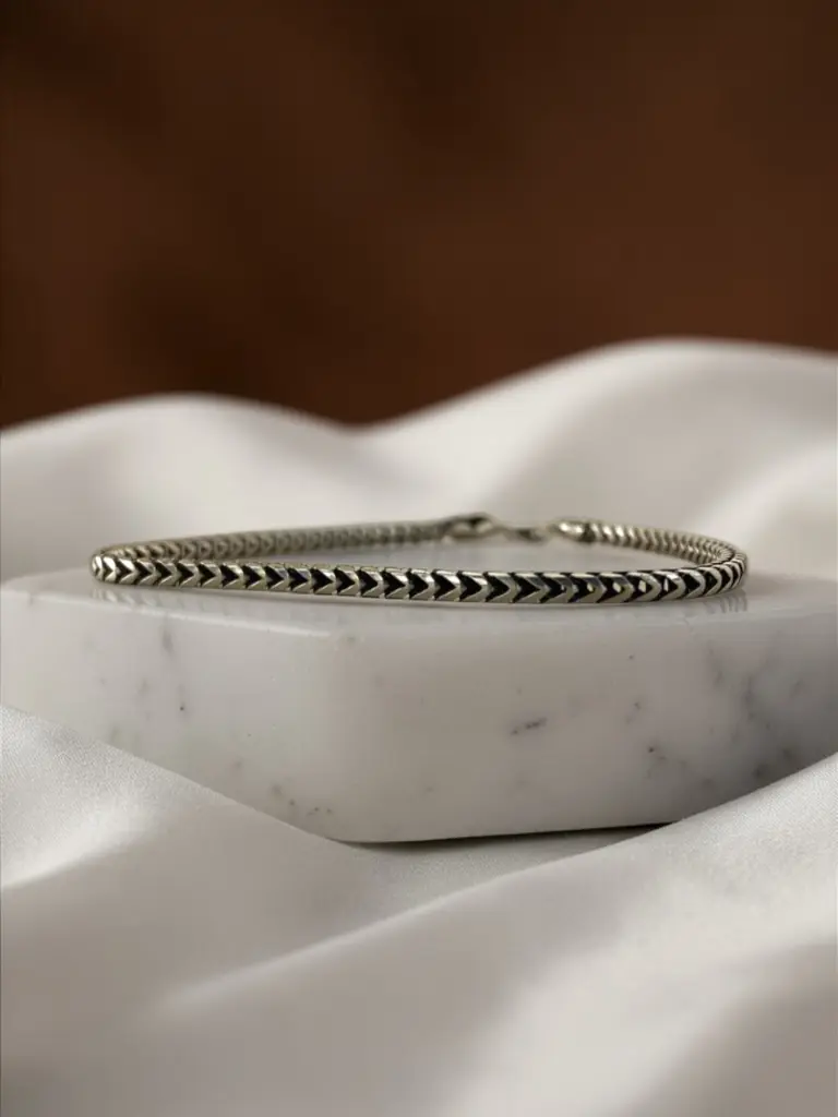 Silver Italian Oxidised Bracelet for Men 2.webp