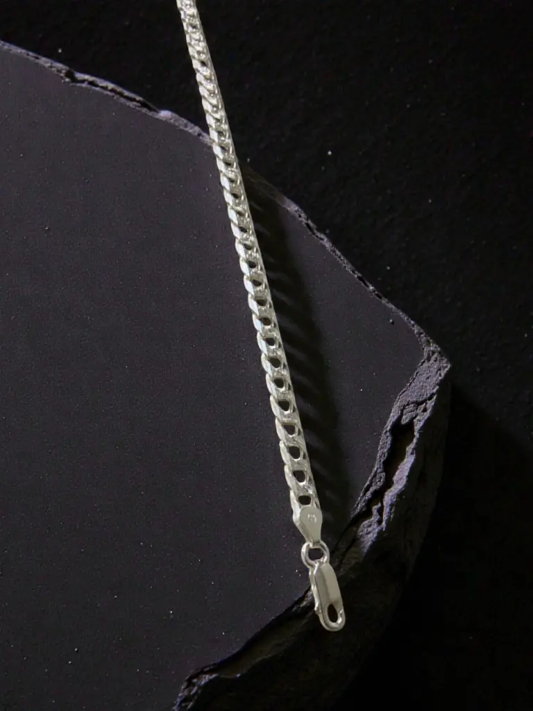 Silver Italian Link Bracelet for Men 2.webp