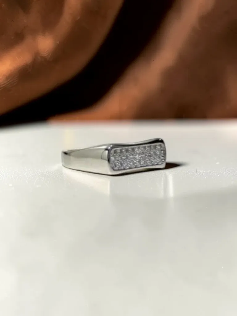 Silver Flat Diamond Ring Men 1.webp