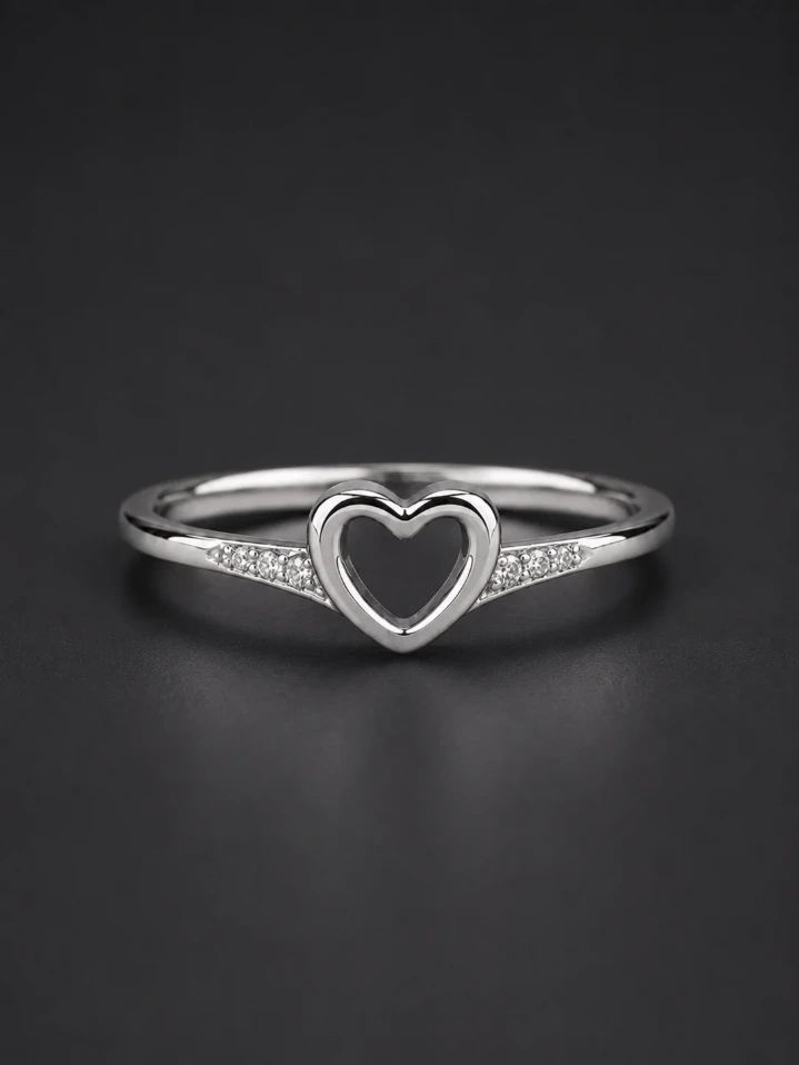 925 Silver Woman's Mini Heart Ring