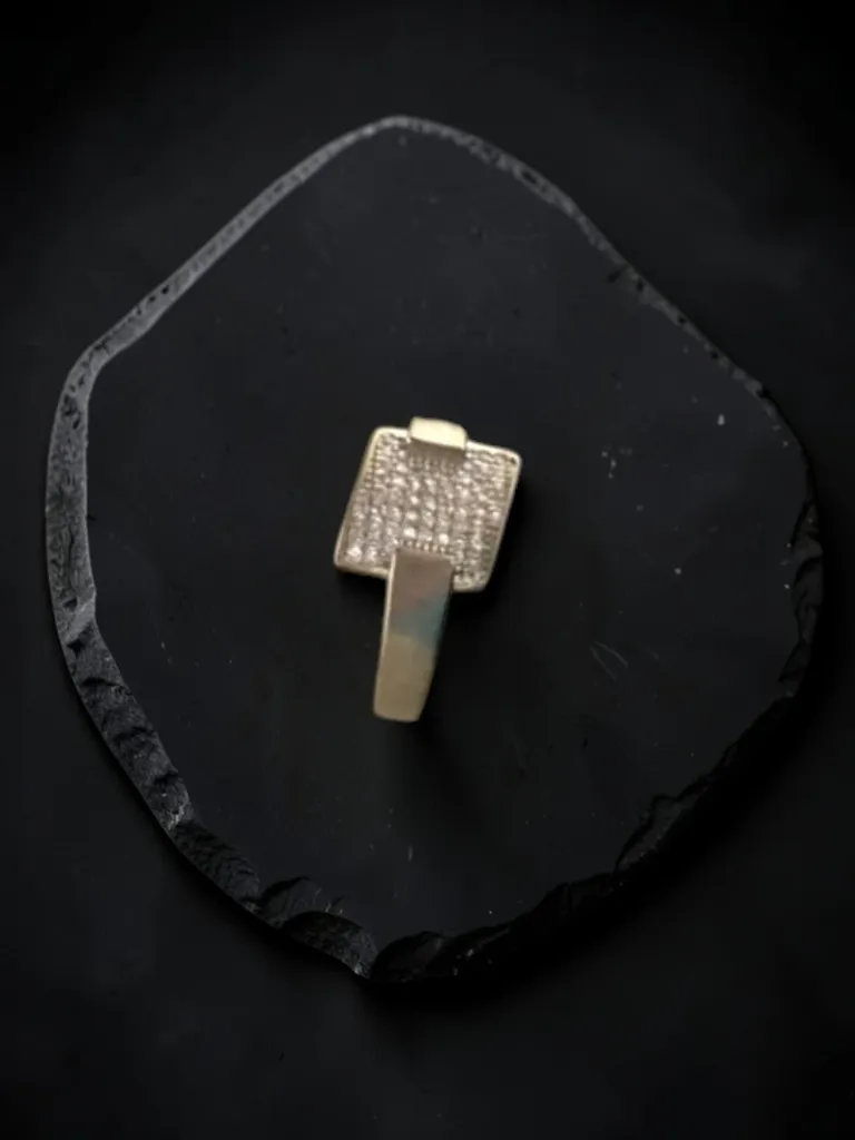 Silver Black Enamel Soliatire Ring Men 1.webp