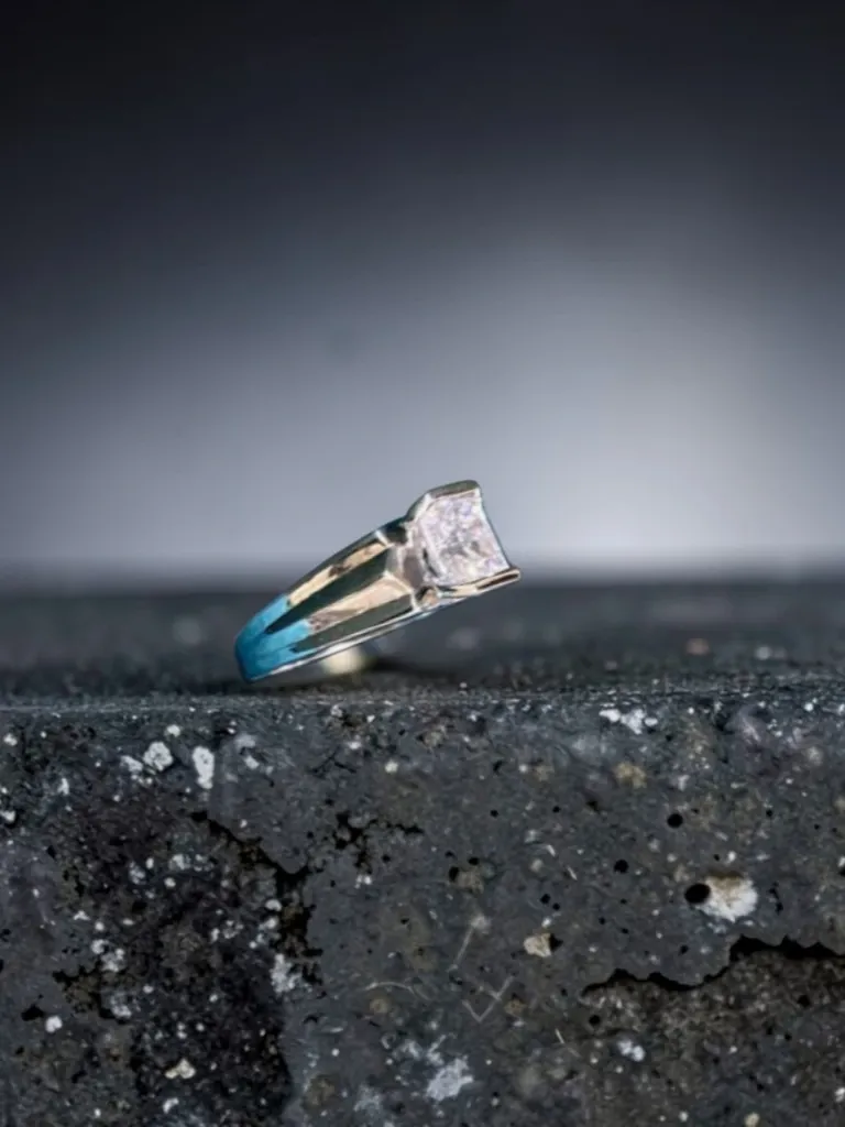 Silver Square Solitaire Ring Men 2.webp