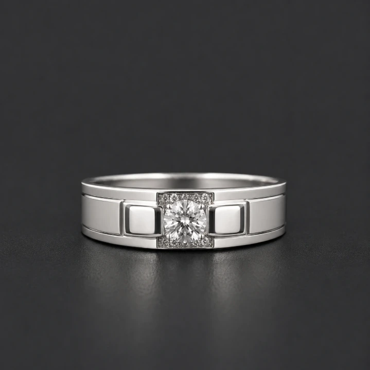 men's italian silver ring – 925 Solitaire Design