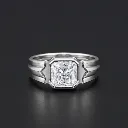 Silver Square Solitaire Ring for Men— Understated Luxury