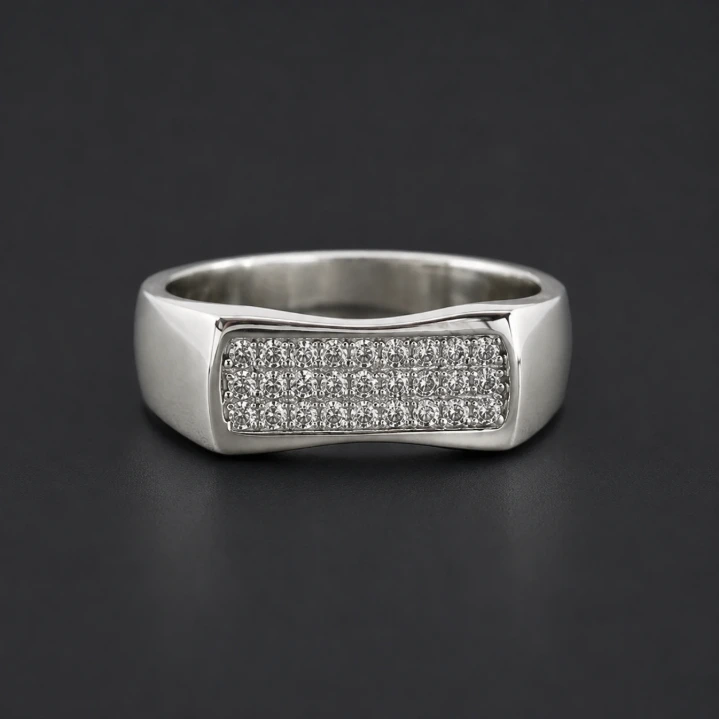 Modern Diamond Silver Rings for Men– Minimal Edge