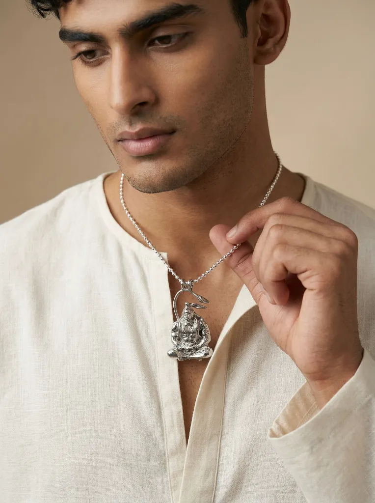 Silver Hanuman Locket (Virtual Model).webp
