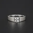 Men's Silver Solitaire Engagement Ring – Minimal Matte Finish