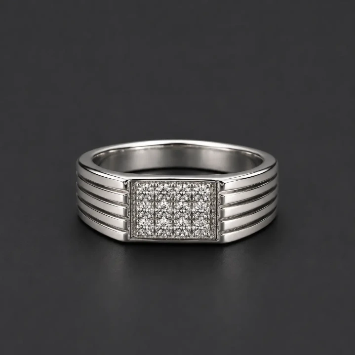 Silver Diamond Ring for Male – Bold Yet Refined