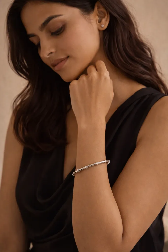 Bamboo Silver Kada for Women
