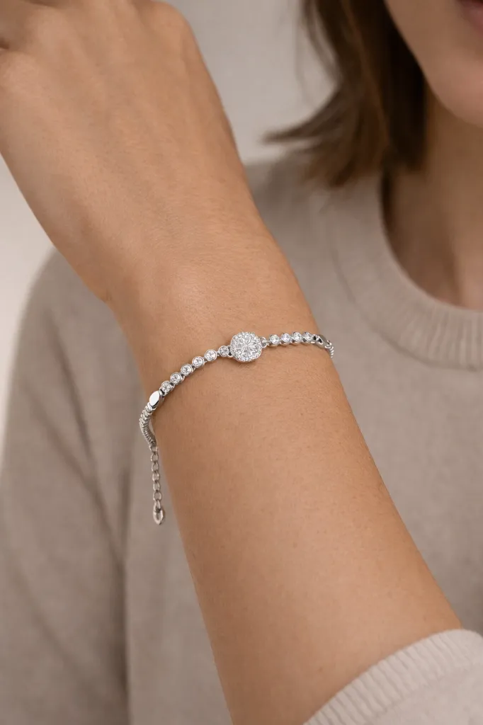 Solitaire Diamond Bracelet for Women