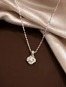 Minimal Hexagon Solitaire Pendant in 925 Silver for woman