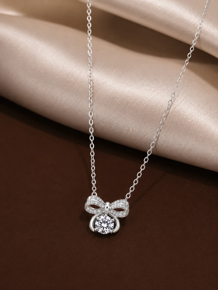 Elegant 925 Bow Pendant Chain for Woman