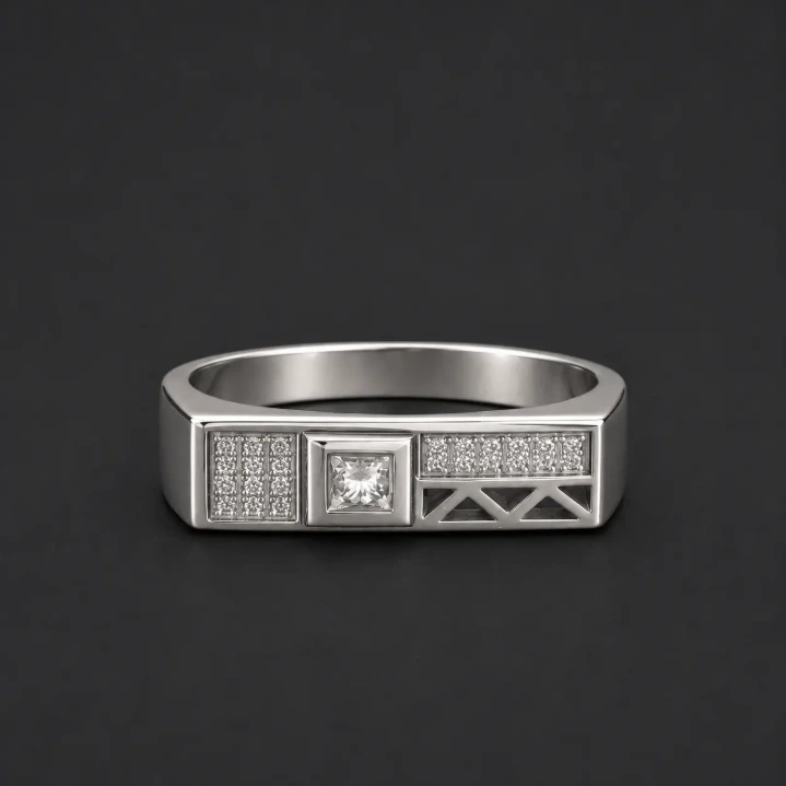 Silver Flat Top Ring for Men – Premium 925 Sterling Silver