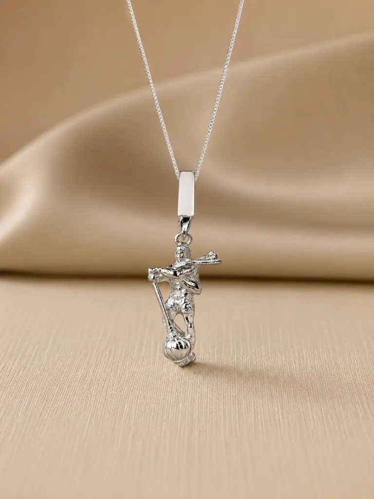 Silver Hanuman Standing Locket.webp