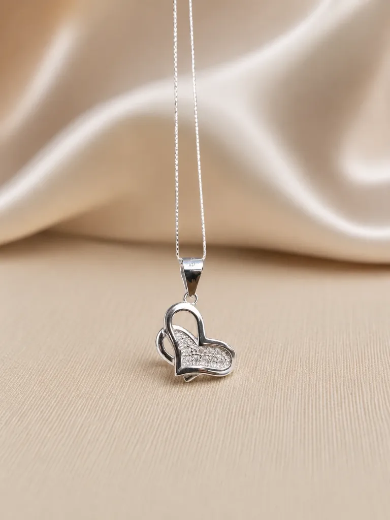 Silver Double Heart Locket for Women.webp