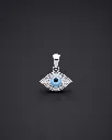 Minimal Sterling Silver Evil Eye Pendant for Women