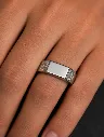 Silver Flat Diamond Ring Close Lifestyle Shot.webp