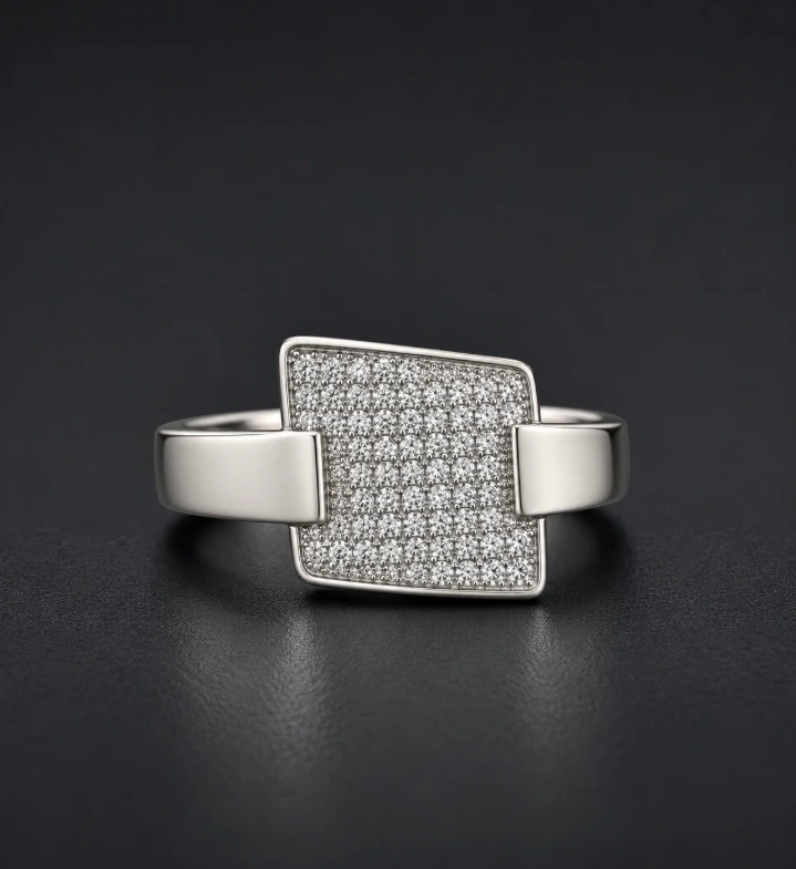 Silver designer rings for Men – Clean Matte Square Finish