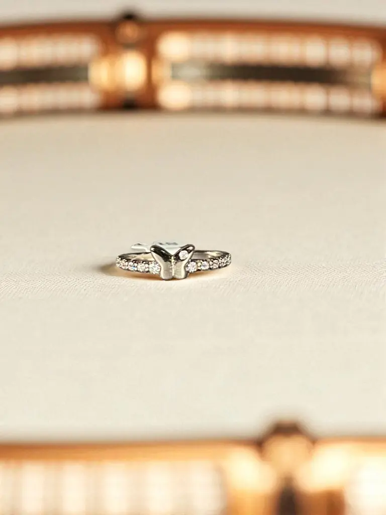 925 Silver Dainty Butterfly Ring for Woman