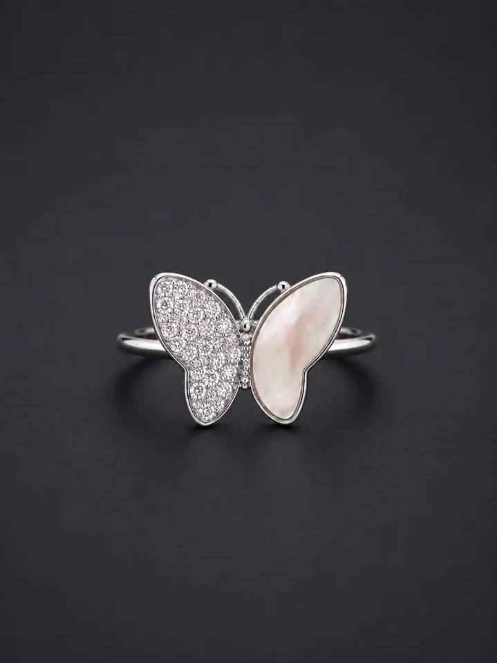 Woman’s Silver Butterfly Ring – Minimal Luxury Statement Ring
