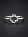 925 Silver Woman's Quatrefoil Sparkle Ring