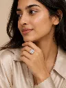 Silver Floral Cocktail Ring - Lifestyle Shot.webp