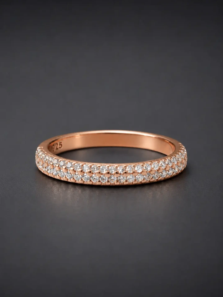 925 Sterling Silver Rose Gold Ring for Woman – Elegant Everyday Luxury