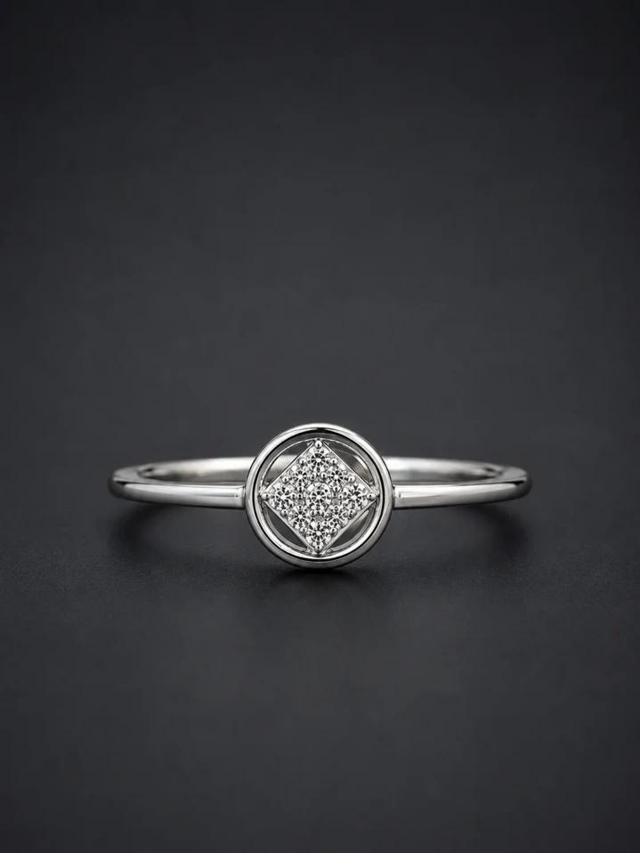 925 Silver Woman's Spark Circle Ring