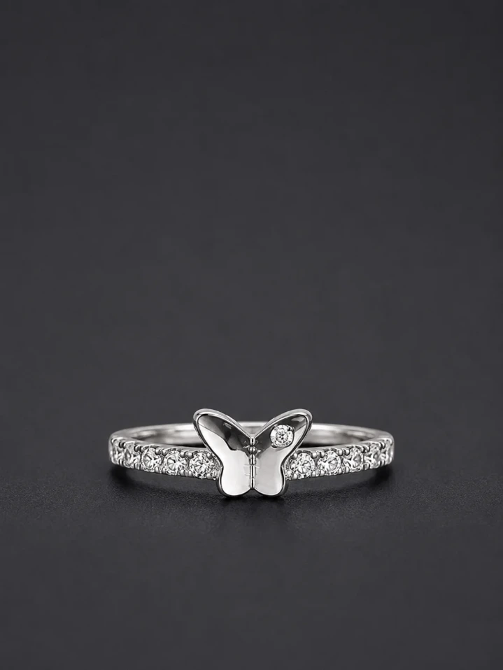925 Silver Dainty Butterfly Ring for Woman