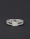 Luxury Silver Unique Rings for Woman
 – Textured Square-Cut Sparkle Finish