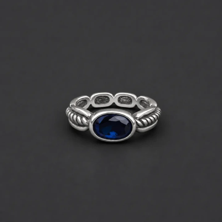 Men’s Silver Ring Blue Stone – Playful & Premium 925 Silver