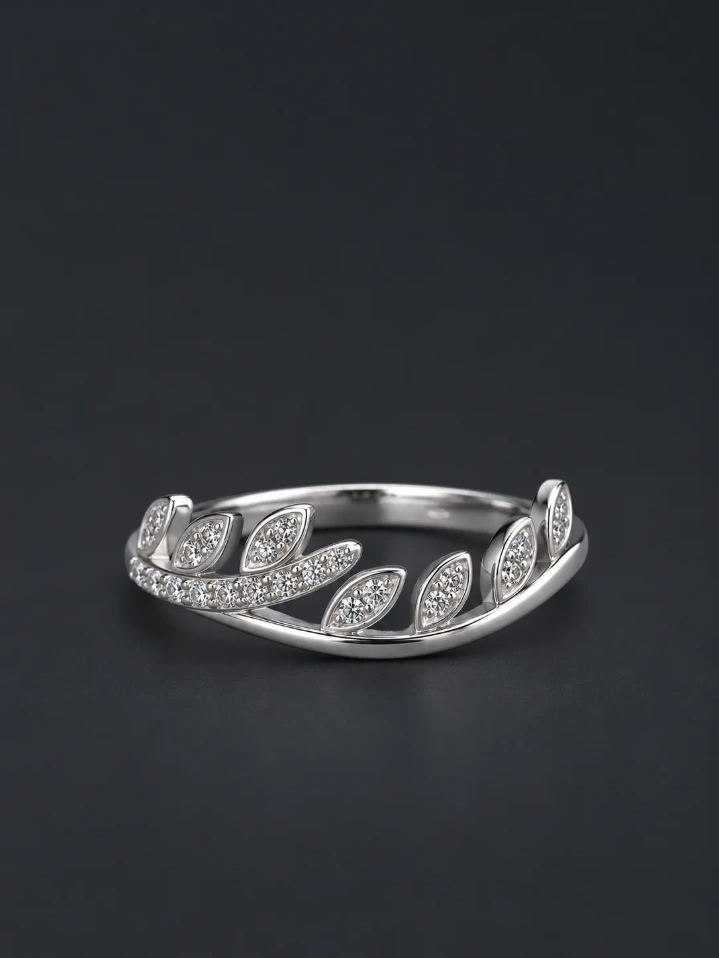 Trendy 925 Leaf Sterling Silver Ring for Woman