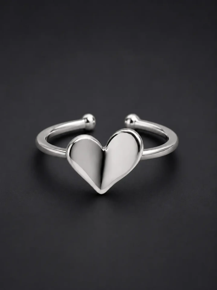 925 Silver Heart Ring – Dainty Woman Jewelry