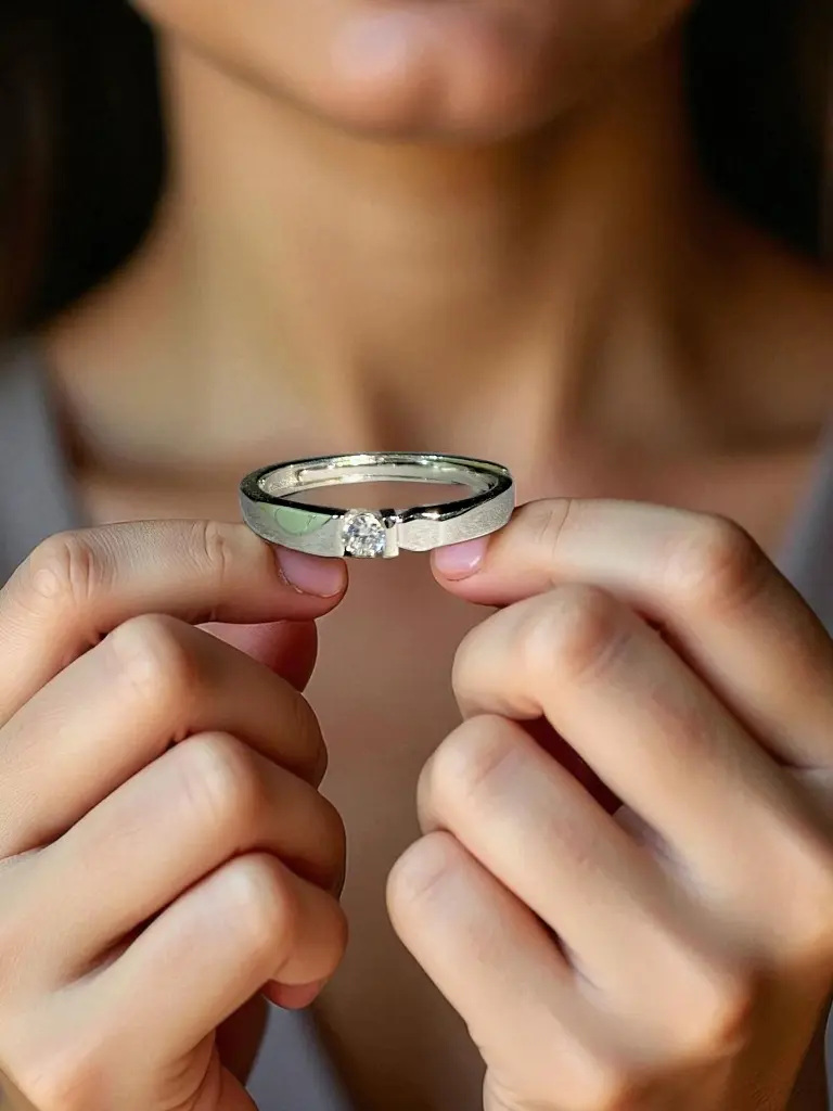 Model with Solitaire Adjustable band-Photoroom.webp