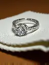 Round Solitaire Silver Ring for Women