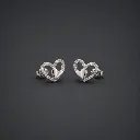 Double Heart Silver Earrings for Women